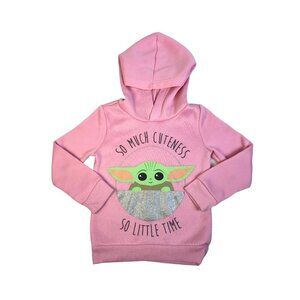 Star Wars Girls Pink Baby Yoda Hoodie Size 5